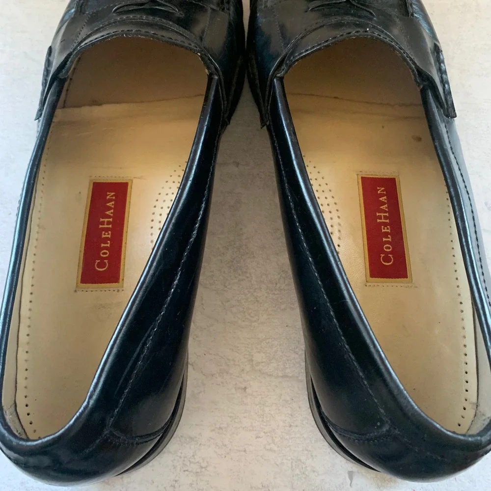 Cole Haan Pinch Maine Classic Tassel Loafers Black Leather Men's 13D C03506